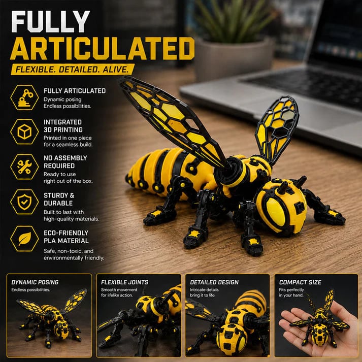 Cyber Mechanical Bee Figurine 🐝