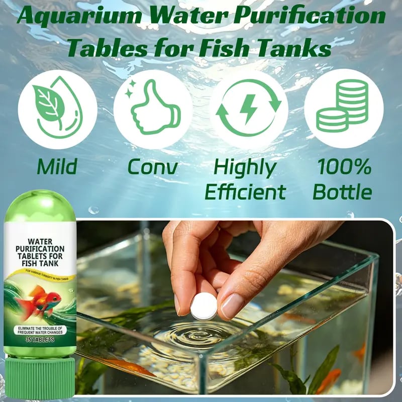 🧪Aquarium Water Purification Tablets | Bio-Safe Effervescent Formula for Crystal Clear Fish Tanks