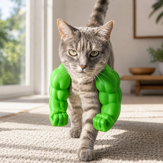 Creative Green Giant Muscle Arm Cat Toy