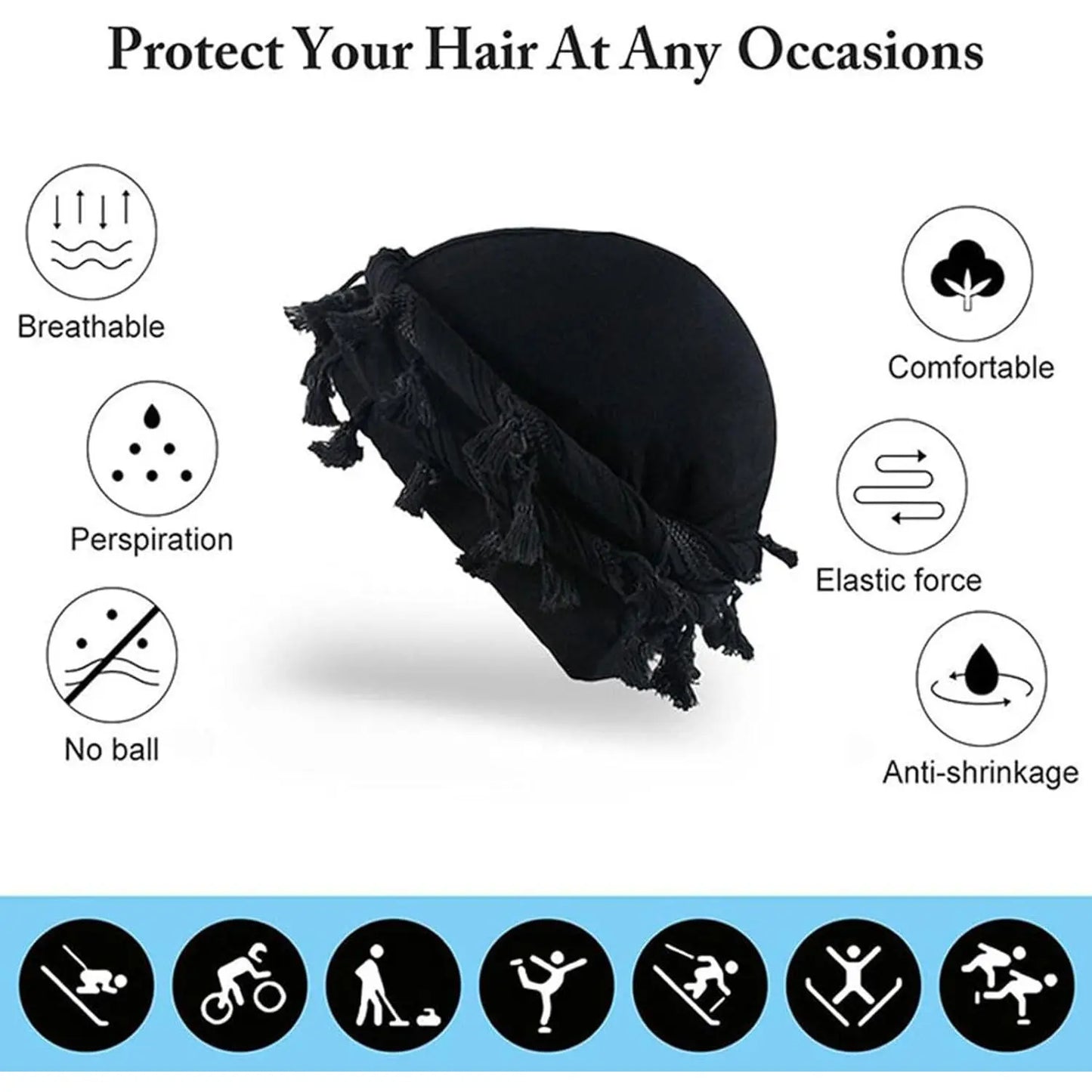 Silk Satin Lined Halo Turban Cap