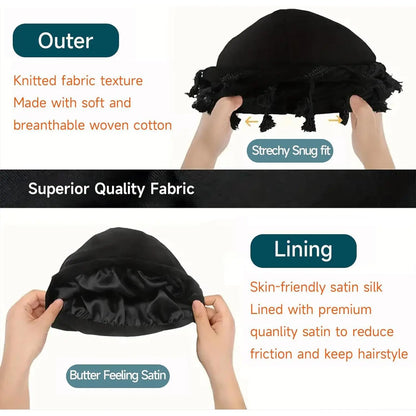 Silk Satin Lined Halo Turban Cap