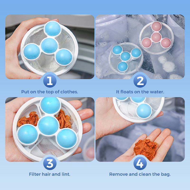 🧺 BUY 1 GET 1 FREE! 🧼 Floating Lint Mesh Bag – Catches Hair & Lint, Reusable & Protects Washing Machine/Drain 🚿