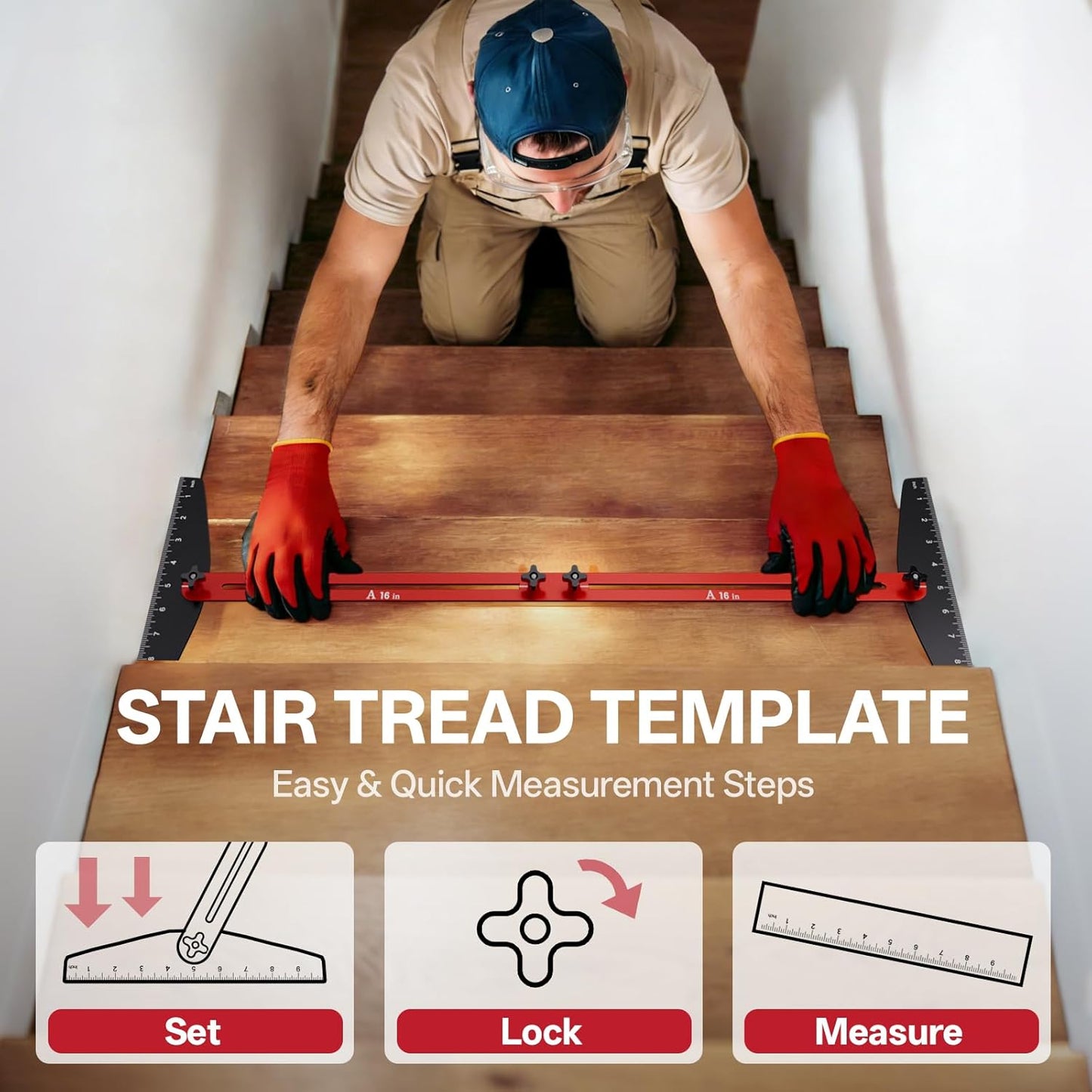 Professional Adjustable Stair Tread Template Tool Set