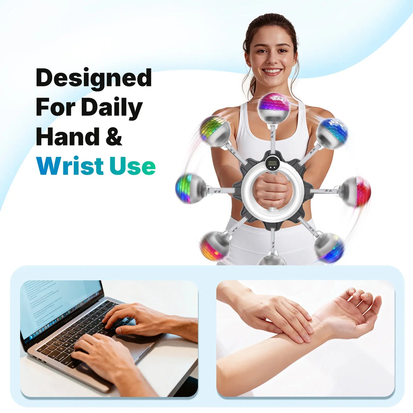 TyiiPLUS 360° Rotating Wrist & Forearm Trainer with LED Display for Men and Women