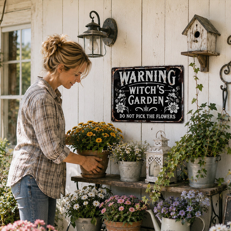 🧙 Warning: This is the Witch's Garden Iron Sign