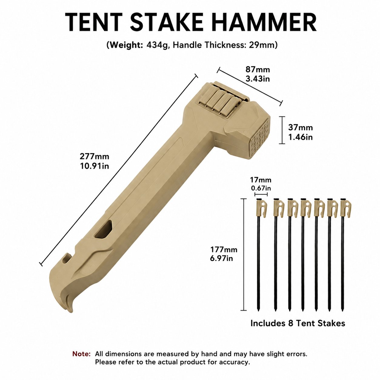 🔨🏕️Multifunctional Camping Hammer & Tent Stake Puller✨