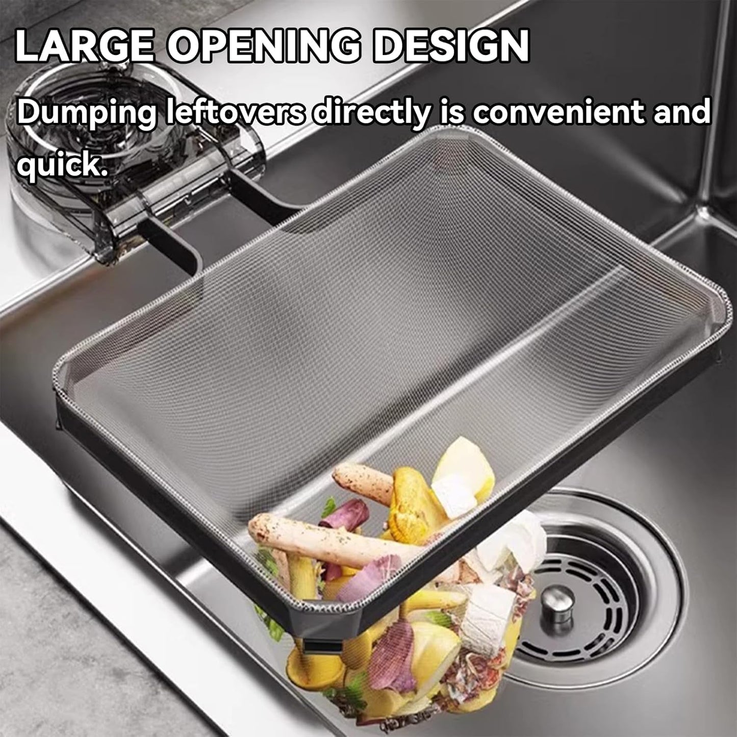 Kitchen Sink Strainer Basket with Suction Pad – Includes 50 Disposable Mesh Bags