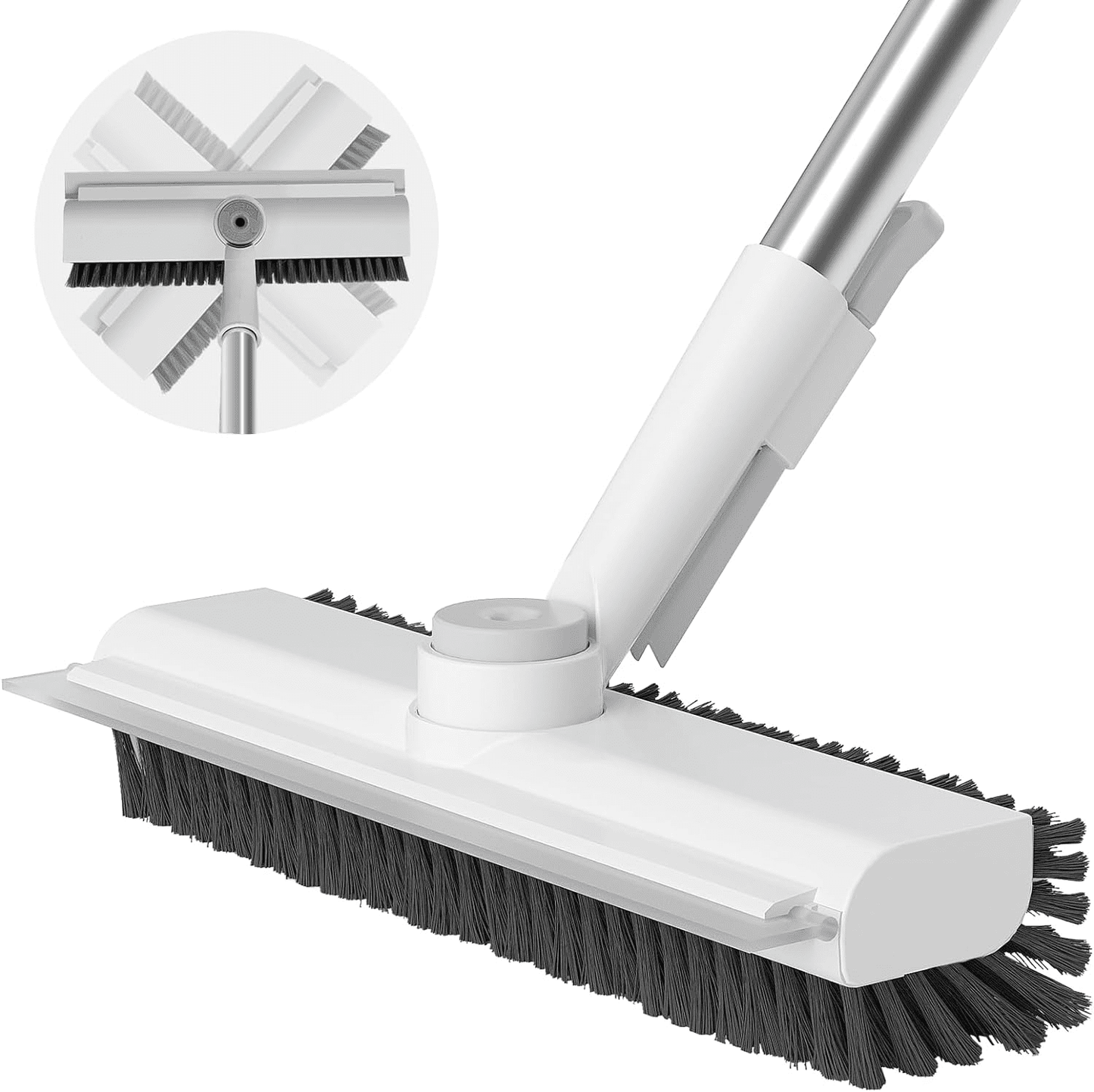 3-in-1 Adjustable Floor Scrub Brush – 360° Rotating Cleaning Tool