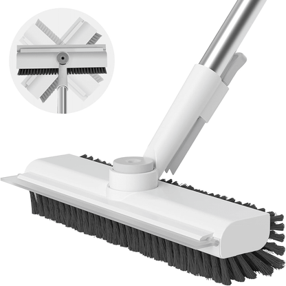3-in-1 Adjustable Floor Scrub Brush – 360° Rotating Cleaning Tool
