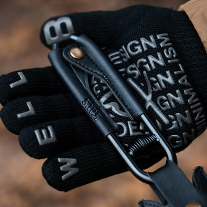 ⛺️ Camping Fire Tongs | Heavy-Duty Carbon Steel | Leather Sheath | Serrated Grip | Brown/Black Options