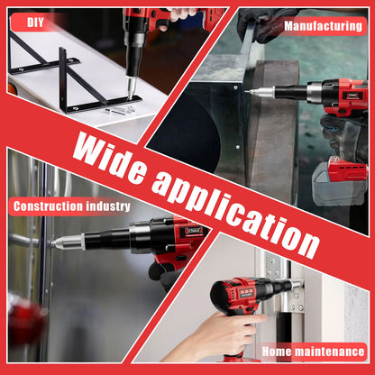 Cordless Electric Pop Rivet Gun Compatible with Milwaukee/Makita/Dewalt Battery