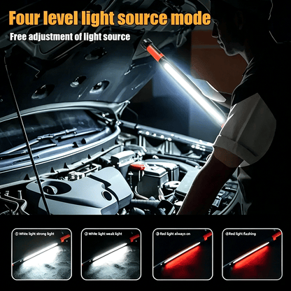Tyiiplus™ Rechargeable Magnetic LED Work Light with Built-in Battery - IP55 Waterproof & Shockproof, Clamp & Magnet Base