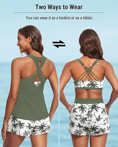Tyiiplus™ 3 Piece Tankini with Shorts