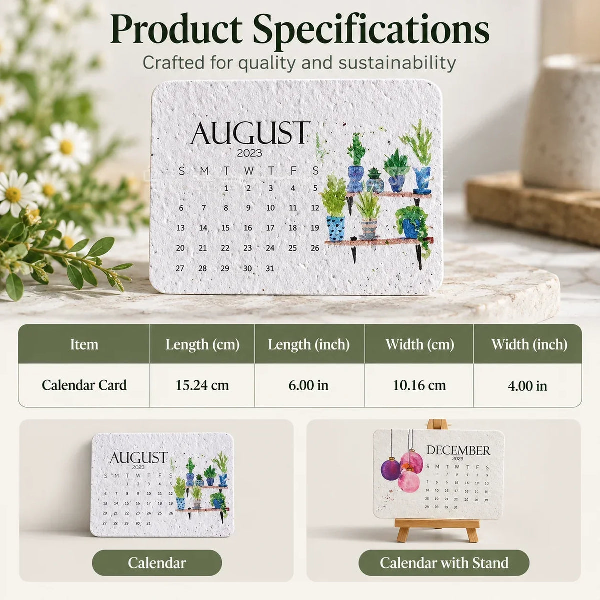 🌱Eco-Friendly Plantable “Timeless” Seed Calendar 2027
