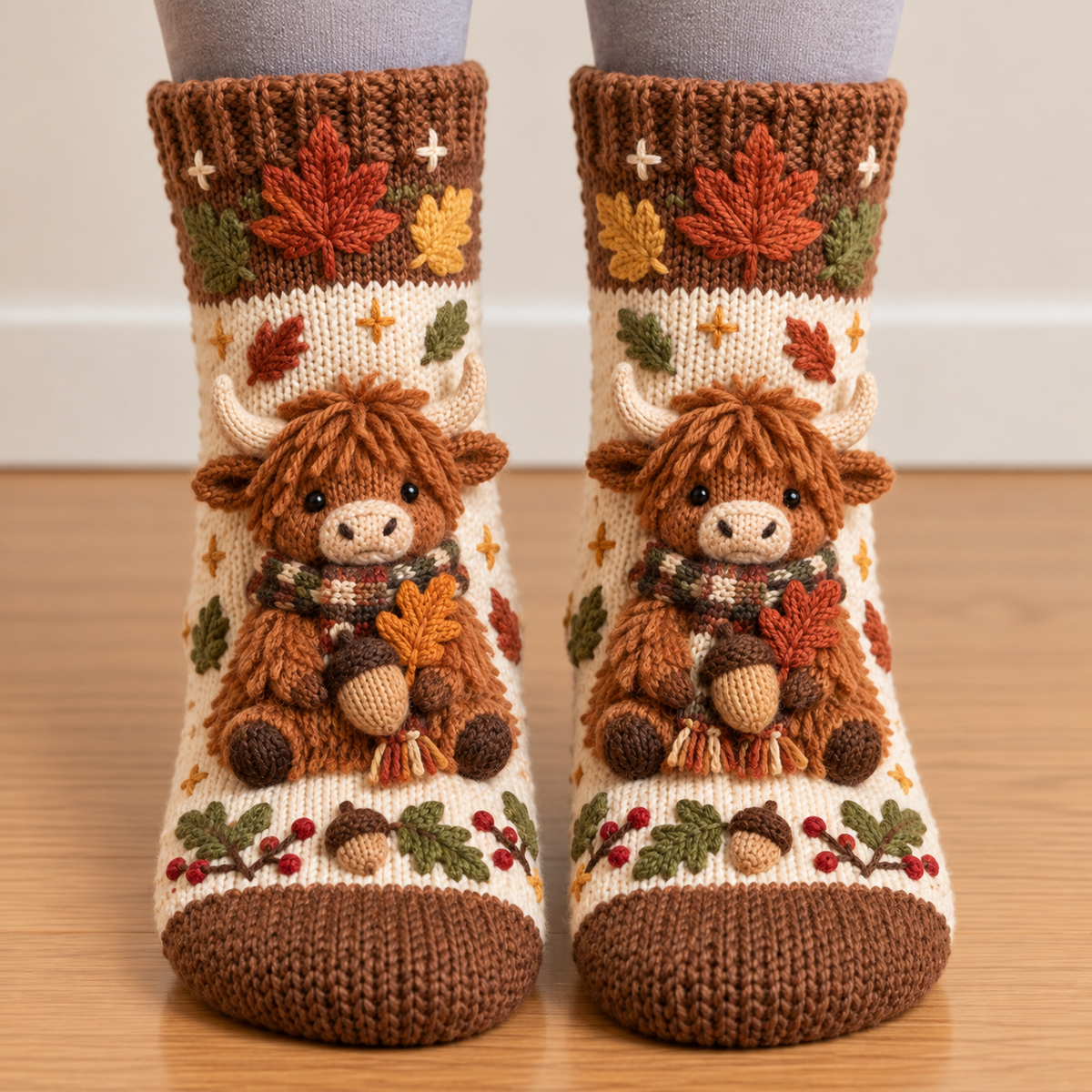 🧦🍂3D Knit Fall Cottage Cozy Socks