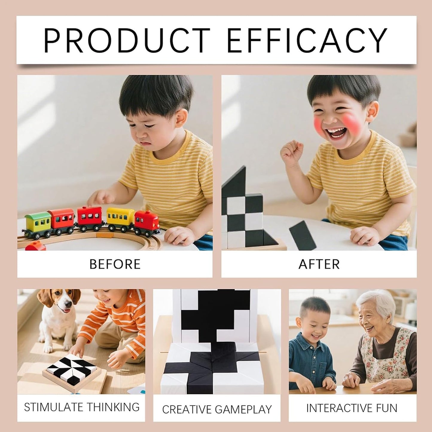 🧠 Hidden Blocks Brain Builder – 3D STEM Puzzle for Logic & Problem-Solving Skills, Educational Wooden Building Toy for All Ages