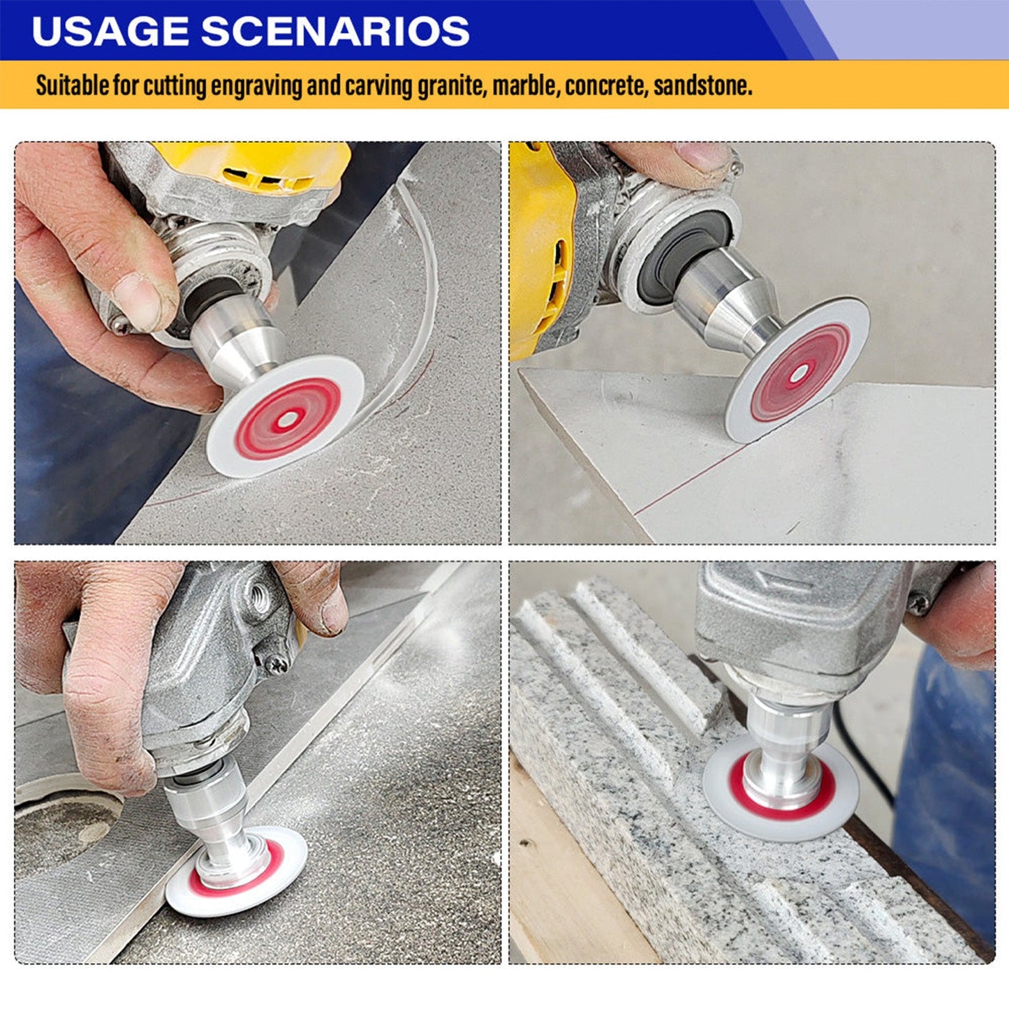 Professional 50mm (2") Diamond Grinding & Cutting Disc with RemovabIe FIange for Tile & Stone