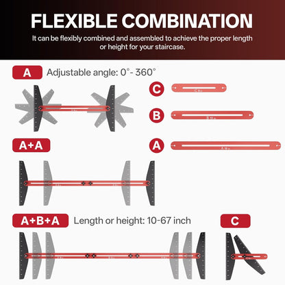 Professional Adjustable Stair Tread Template Tool Set