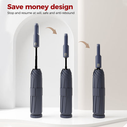 Portable Three-Fold Automatic Umbrella with Concealed Retractable Umbrella Cover