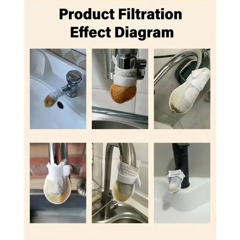 Universal Faucet Filter Bag Effective filtration for tap water and spring water, removes rust and various impurities