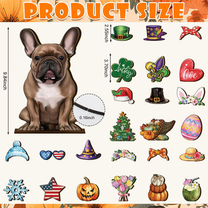 🐾 Interchangeable Seasonal Animal Wooden Decor Set