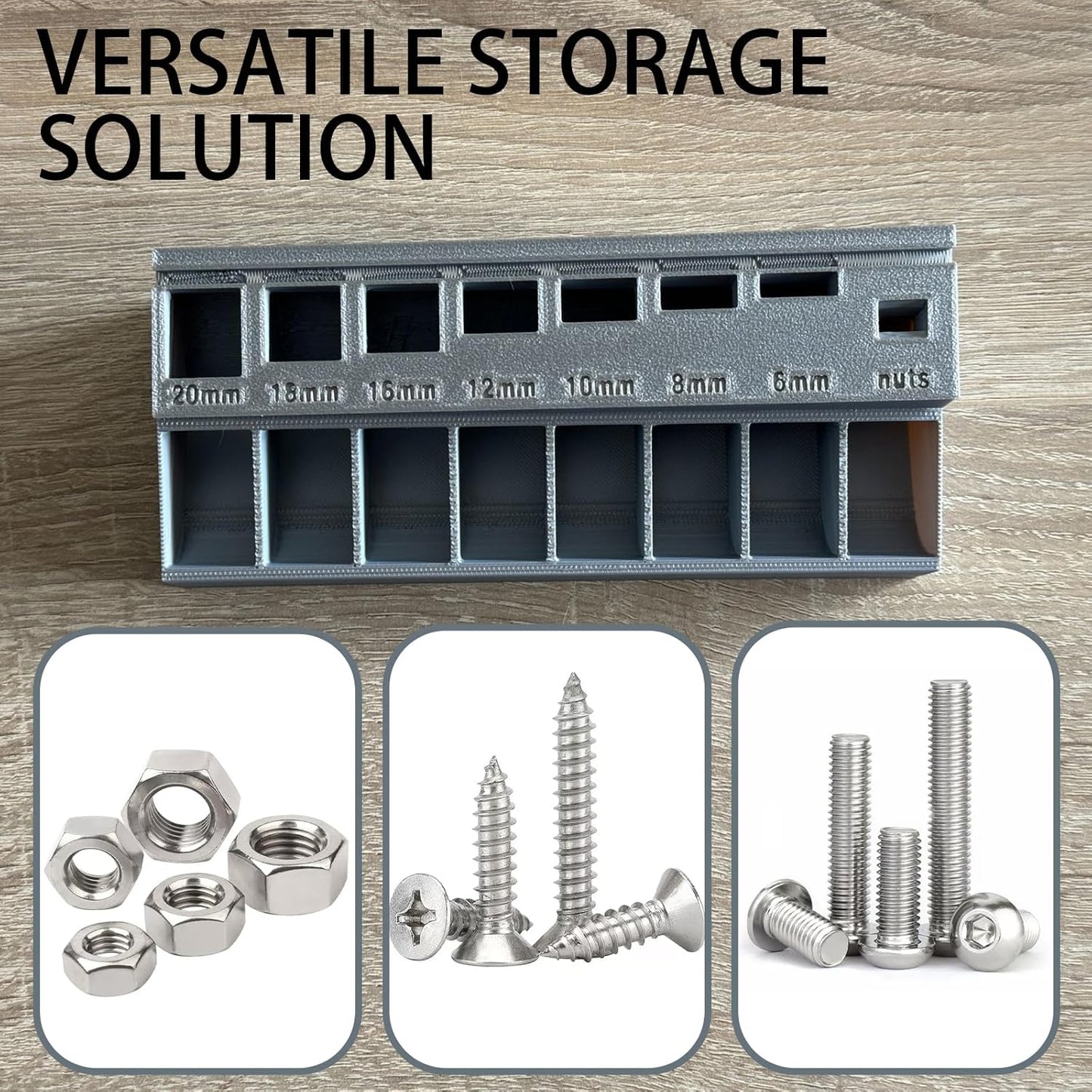 M3 Screw Organizer – Precision Bolt Sorter Tray with 7 Measuring Slots