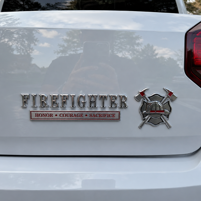 🚒 Firefighter Honor Courage Sacrifice Car Emblem Metal Badge