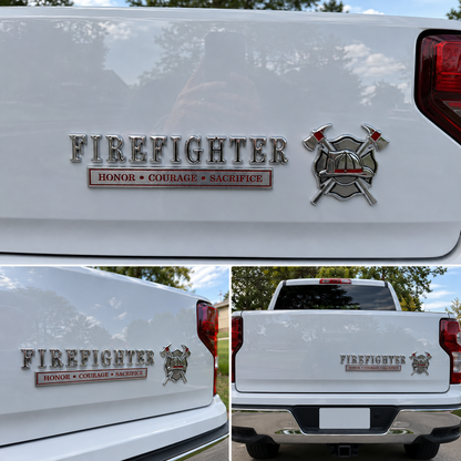 🚒 Firefighter Honor Courage Sacrifice Car Emblem Metal Badge