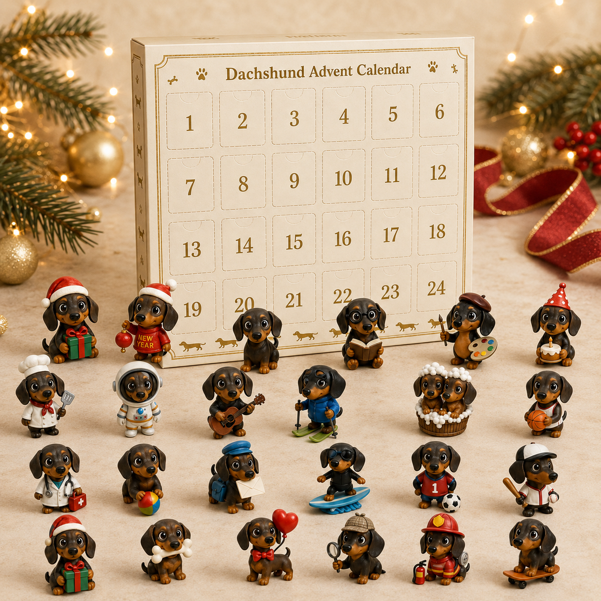 🐾 Dachshund Advent Calendar – 24 Days of Adorable Puppy Surprises