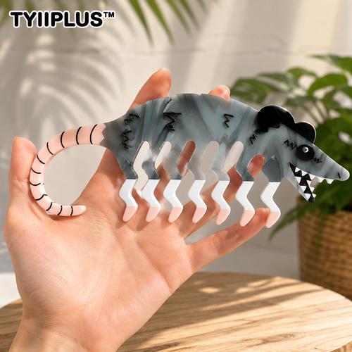 TYIIPLUS™ Weird Opossum Hair Comb – Quirky Acrylic Wide-Tooth Detangling Comb for Wet & Dry Hair