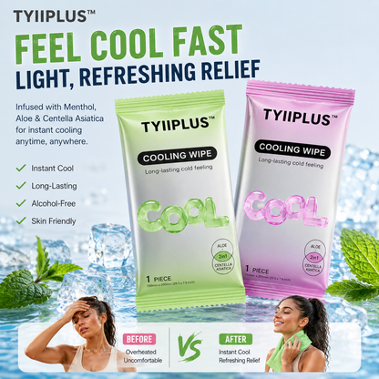 TYIIPLUS™ Cooling Towels & XL Menthol Cooling Wipes for Summer Heat, Sports, Travel & Outdoor Relief