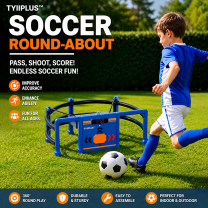 TYIIPLUS™ Soccer Round-About Interactive Soccer Training Game with Auto Scoring, LED Lights & Projector – Indoor & Outdoor Soccer Toy for Kids