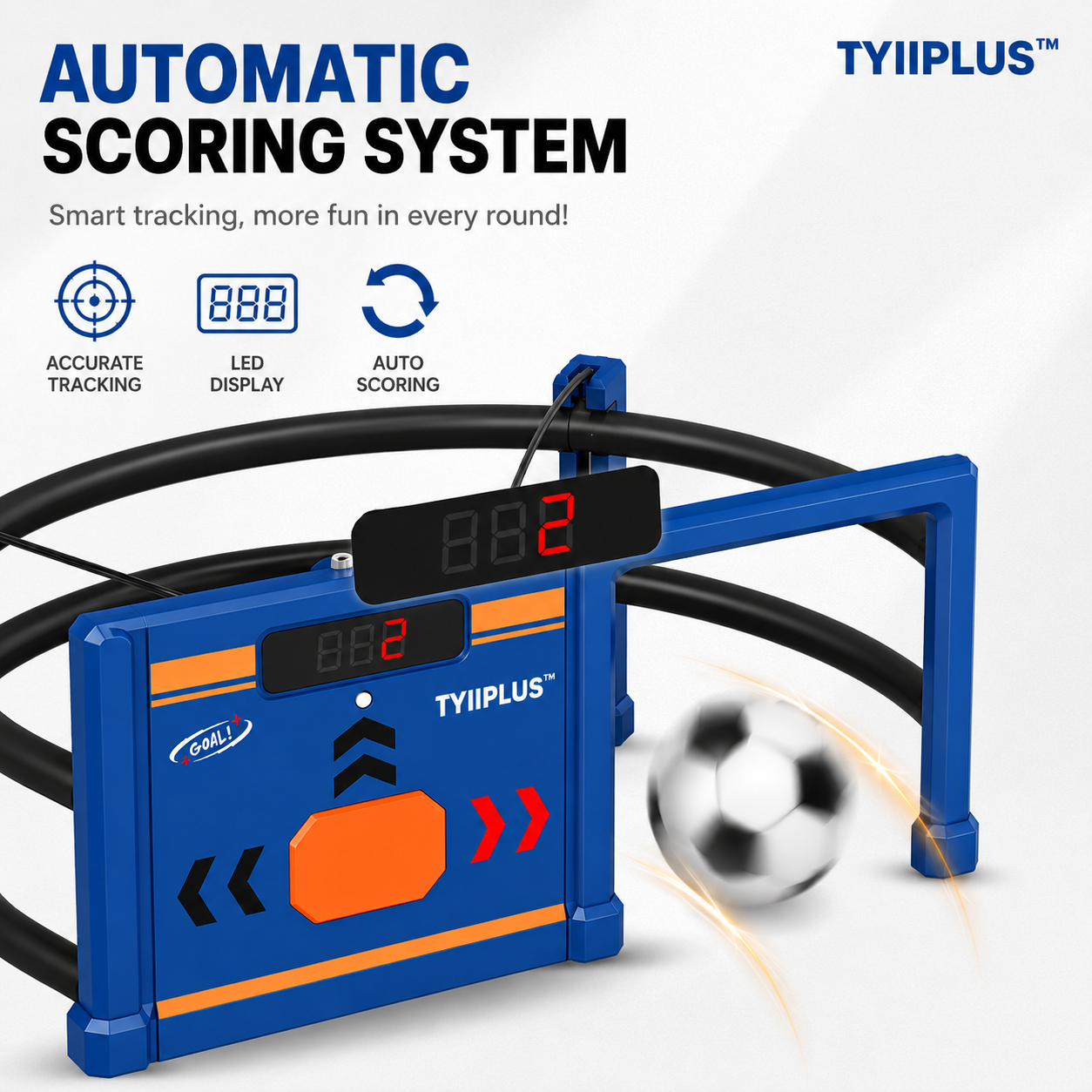 TYIIPLUS™ Soccer Round-About Interactive Soccer Training Game with Auto Scoring, LED Lights & Projector – Indoor & Outdoor Soccer Toy for Kids
