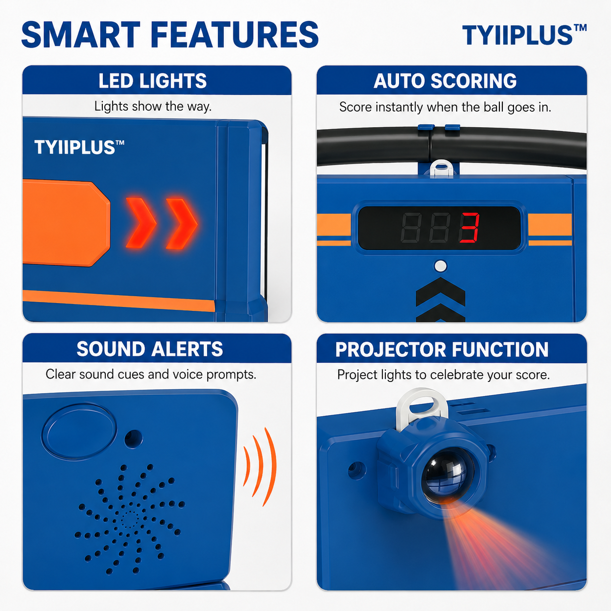 TYIIPLUS™ Soccer Round-About Interactive Soccer Training Game with Auto Scoring, LED Lights & Projector – Indoor & Outdoor Soccer Toy for Kids