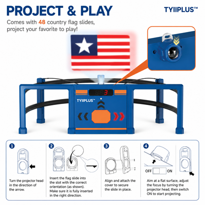 TYIIPLUS™ Soccer Round-About Interactive Soccer Training Game with Auto Scoring, LED Lights & Projector – Indoor & Outdoor Soccer Toy for Kids