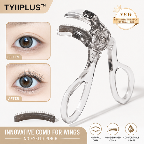 2 PCS TYIIPLUS™ Wide-Angle Eyelash Curler with Comb – No-Pinch Lash Curler for Natural, Lifted Lashes