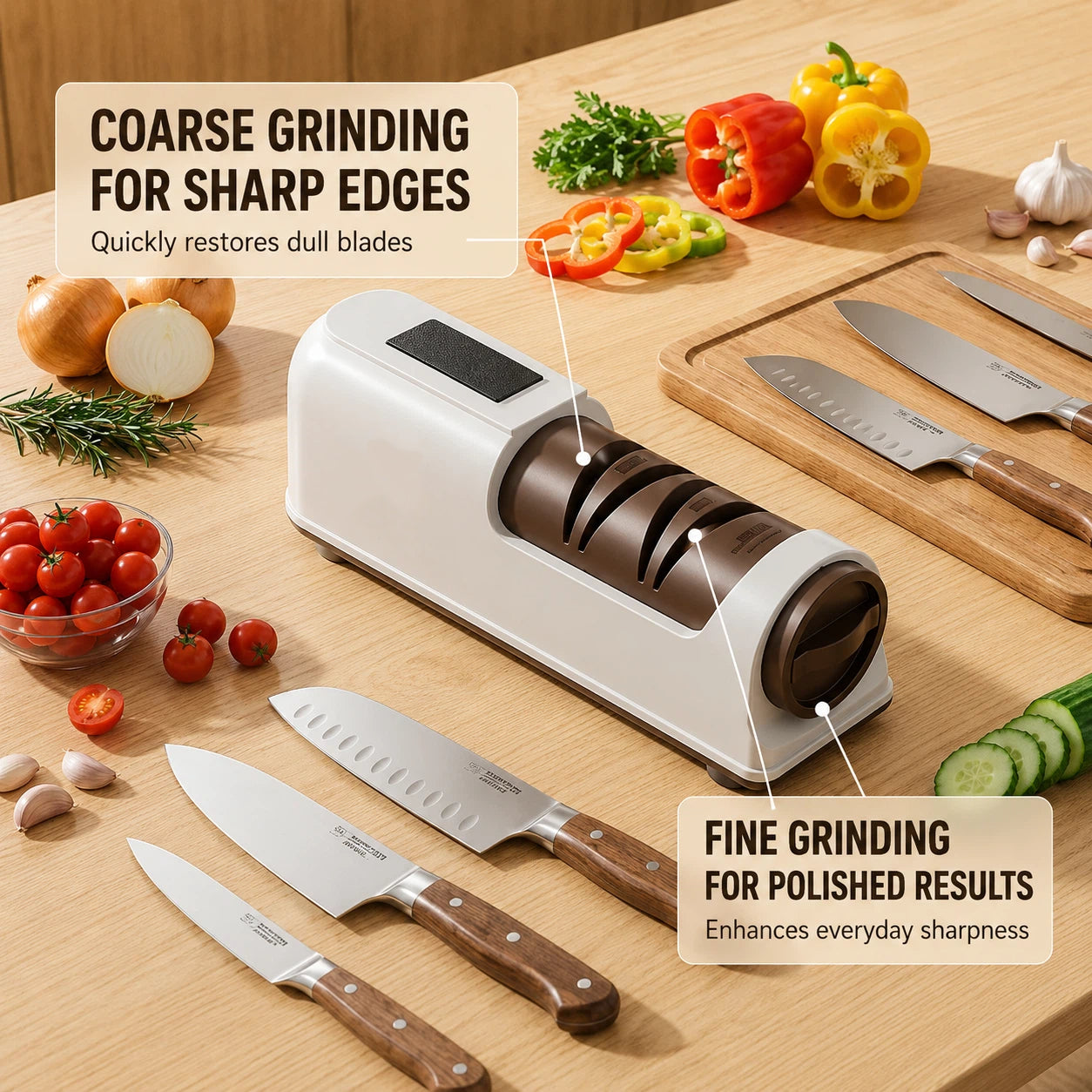 TYIIPLUS™ Rechargeable Diamond Knife Sharpener – 3-Stage Diamond Sharpening System