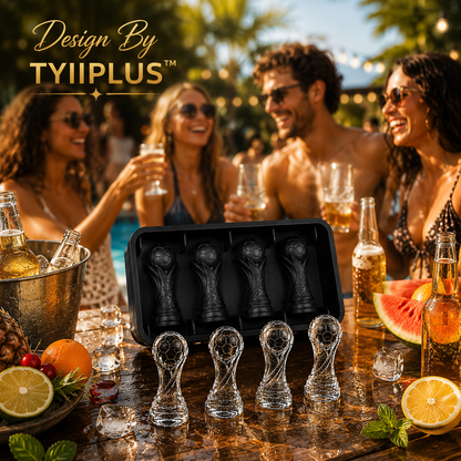 TYIIPLUS™ 4-Cavity Soccer Champion Trophy Ice Mold – Premium Silicone Whiskey Ice Cube Tray