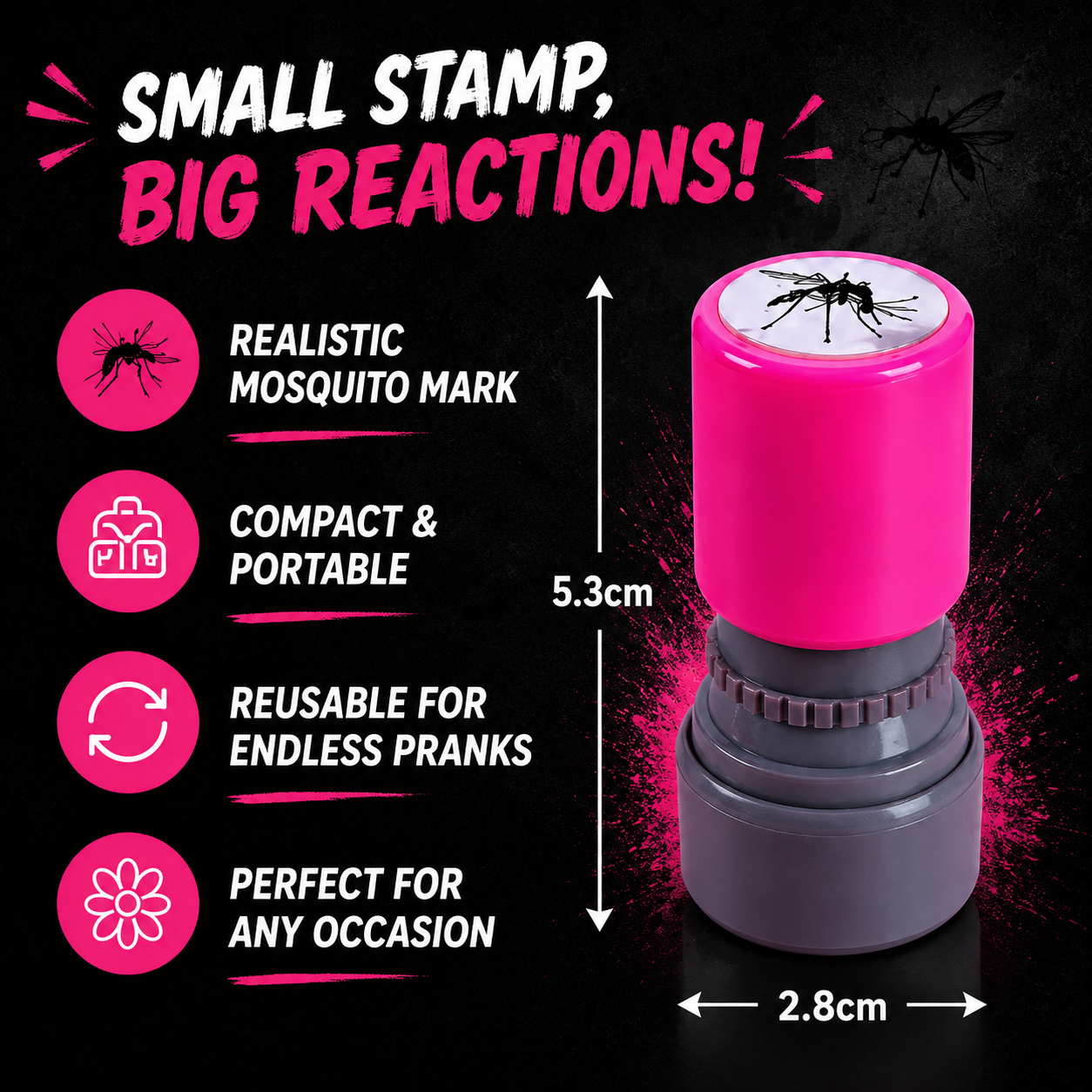 😂🦟Funny Mosquito Smack Prank Stamp