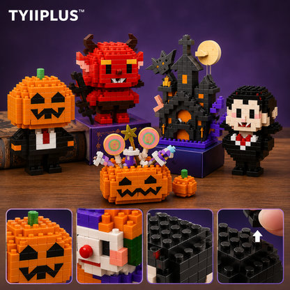 TYIIPLUS™ Halloween Building Block Advent Calendar – 12 Days, 12 Surprise Builds