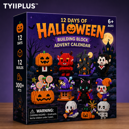 TYIIPLUS™ Halloween Building Block Advent Calendar – 12 Days, 12 Surprise Builds