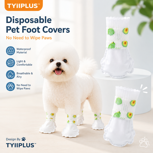 TYIIPLUS™ 20PCS Waterproof Disposable Dog Booties – Non-Reusable Paw Covers for Outdoor Walks, Rainy Days & Muddy Paws