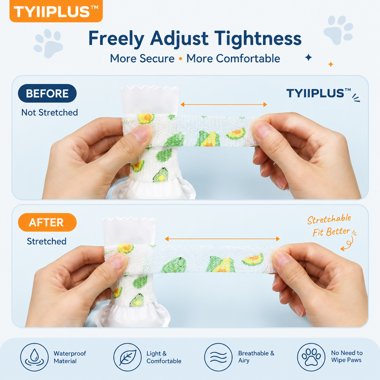 TYIIPLUS™ 20PCS Waterproof Disposable Dog Booties – Non-Reusable Paw Covers for Outdoor Walks, Rainy Days & Muddy Paws