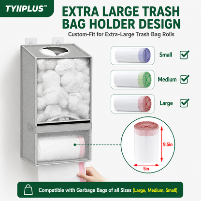 TYIIPLUS™ Wall-Mounted Plastic Bag Organizer & Trash Bag Dispenser