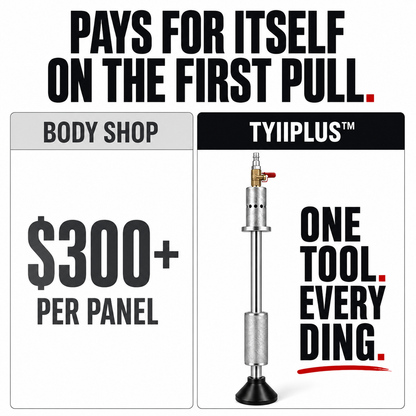 TYIIPLUS™ Pneumatic Dent Puller Kit with 3 Suction Cups (3.2", 4.7", 6.1") | 23.2" Paint-Safe Auto Body Dent Repair Tool for Cars & Light Trucks