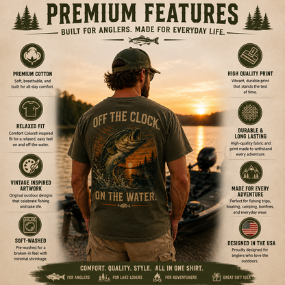 TYIIPLUS™ Heritage Fishing Collection Vintage Bass Fishing T-Shirt for Men | Lake Life Graphic Tee