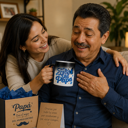 Feliz Día Papá Magic Color Changing Mug – Spanish Father's Day Heat Reveal Coffee Cup Gift for Dad