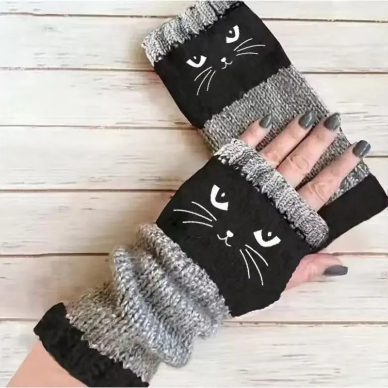 🐱Knitted Fingerless Gloves🧶