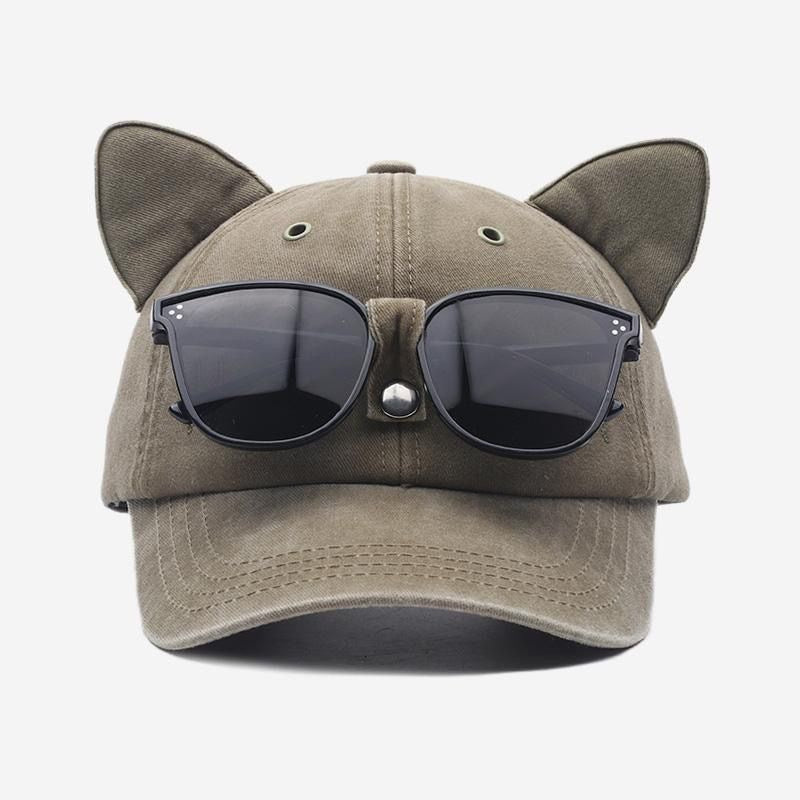 TYIIPLUS™ Y2K Cat Ear Baseball Cap with Detachable Sunglasses