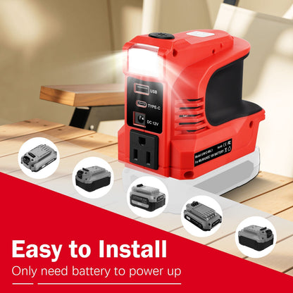 🏕️ OUTDOOR POWER DEAL⚡TYIIPLUS™ Portable Battery Power Inverter – AC Outlet, USB & LED Light Power Adapter